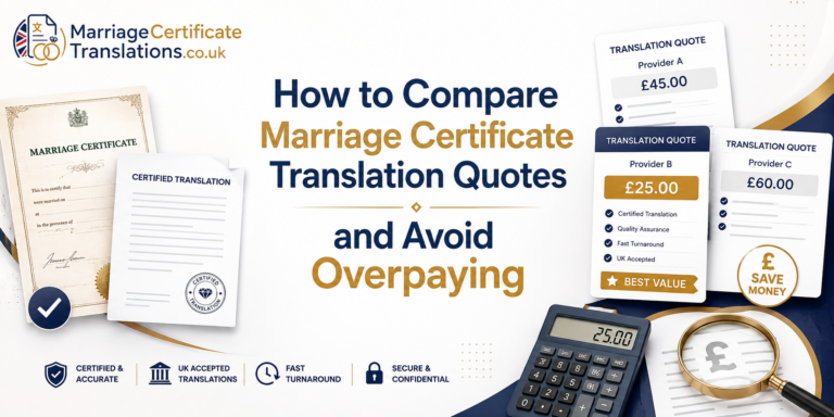 How to Compare Marriage Certificate Translation Quotes Without Overpaying